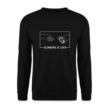 Michelangelo Création d'Adam Escalade Escaladeurs - Sweat-shirt Unisexe - noir - Devant - Alina (178cm) & Michal (187cm)