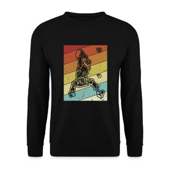 Bouldern Speedklettern Sportklettern Kraxler - Unisex Pullover - Schwarz - Vorne - Alina (178cm) & Michal (187cm)