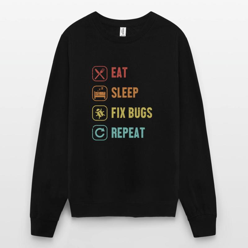 Eat Sleep Fix Bugs Repeat Coder Engineer Software Unisex Sweatshirt