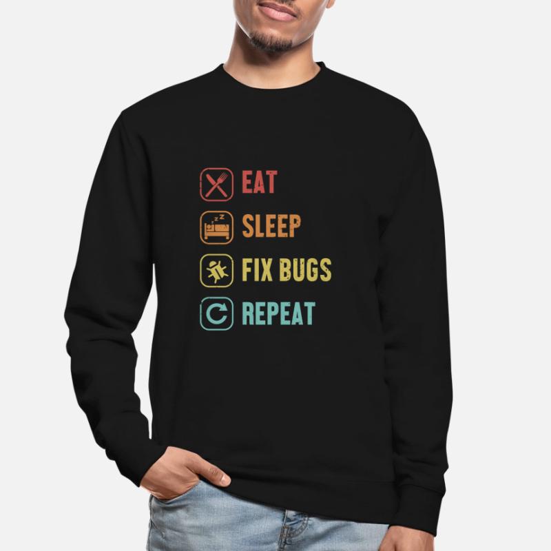 Eat Sleep Fix Bugs Repeat Coder Engineer Software Unisex Sweatshirt