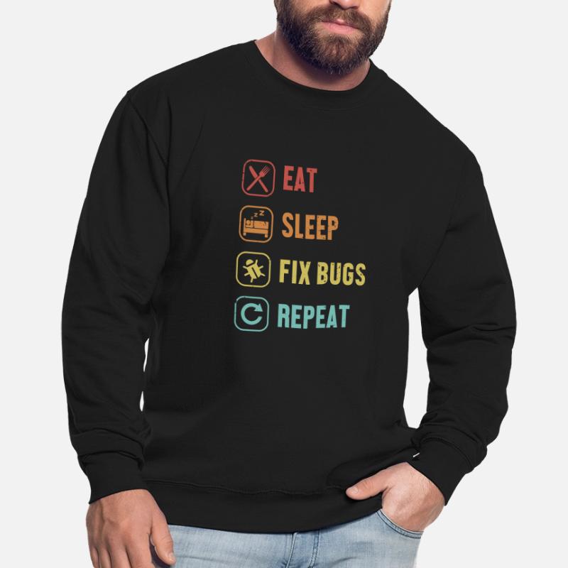Eat Sleep Fix Bugs Repeat Coder Engineer Software Unisex Sweatshirt