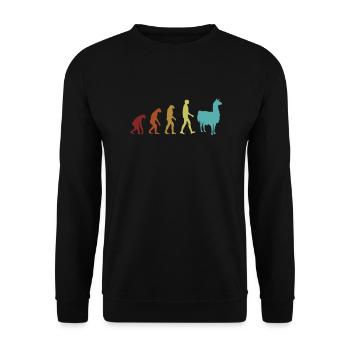 Alpaga Evolution Lama Huacaya Pako Éleveurs - Sweat-shirt Unisexe - noir - Devant - Alina (178cm) & Michal (187cm)