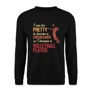 Became a Volleyball Player Volleyballerin - Unisex Pullover - Schwarz - Vorne - Alina (178cm) & Michal (187cm)