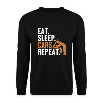 Eat Sleep Cars Repeat Mécanicien automobile - Sweat-shirt Unisexe - noir - Devant - Alina (178cm) & Michal (187cm)