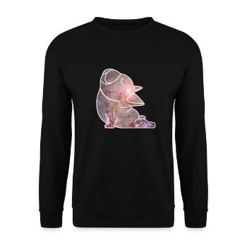 Vierbeiner Wauwau Rüde Hundebesitzer Yoga Hund - Unisex Pullover - Schwarz - Vorne - Alina (178cm) & Michal (187cm)