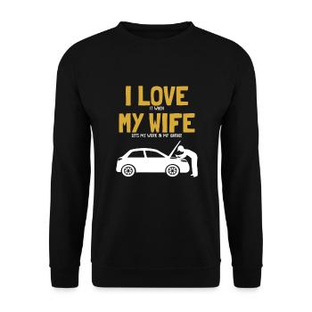 I love my Wife Mechanic Automotive Technician - Unisex Sweatshirt - black - Front - Alina (178cm) & Michal (187cm)