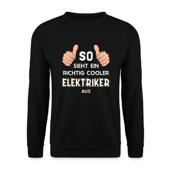 So sieht ein cooler Elektriker aus Lineworker - Unisex Sweatshirt - black - Front - Alina (178cm) & Michal (187cm)