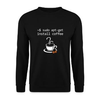 Sudo Install Coffee Informatiker Admin - Unisex Pullover - Schwarz - Vorne - Alina (178cm) & Michal (187cm)
