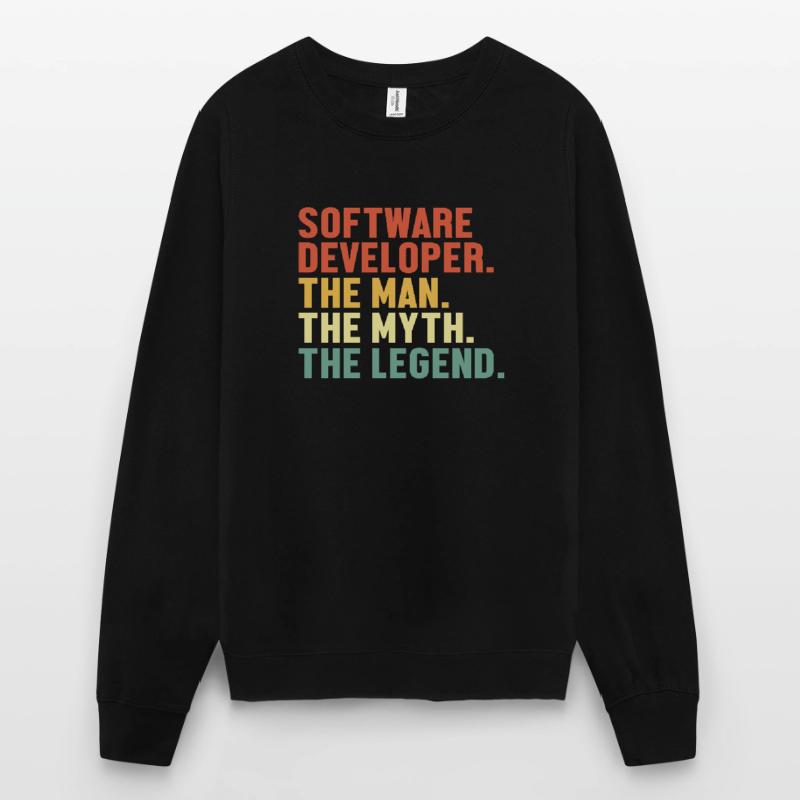 Software Developer Man Myth Legend Coder Software Unisex Sweatshirt