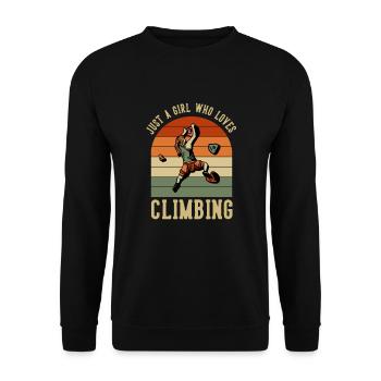 Just a Girl who Loves Climbing Bouldering Climber - Unisex Sweatshirt - black - Front - Alina (178cm) & Michal (187cm)