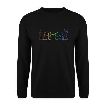 Kendo LGBT Rainbow Kenjusu Kata Shinai Samurai - Unisex Sweatshirt - black - Front - Alina (178cm) & Michal (187cm)
