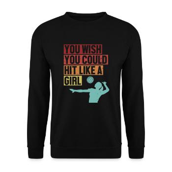Hit like a Girl Player Coach Team Trainer - Unisex Sweatshirt - black - Front - Alina (178cm) & Michal (187cm)