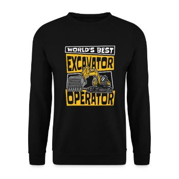 World's Best Excavator Operator Excavator - Unisex Sweatshirt - black - Front - Alina (178cm) & Michal (187cm)