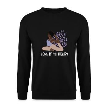 Yoga Is My Therapy Hatha Asanas Kundalini - Unisex Sweatshirt - black - Front - Alina (178cm) & Michal (187cm)