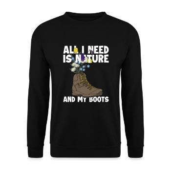 La nature et mes bottes Randonnée Trekking Randonnée en montagne - Sweat-shirt Unisexe - noir - Devant - Alina (178cm) & Michal (187cm)