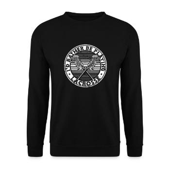 I'd Rather Be Playing Lacrosse Polocrosse Trainer - Unisex Pullover - Schwarz - Vorne - Alina (178cm) & Michal (187cm)
