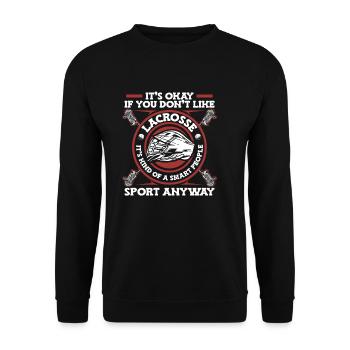 La crosse est une sorte de sport de personnes intelligentes - Sweat-shirt Unisexe - noir - Devant - Alina (178cm) & Michal (187cm)