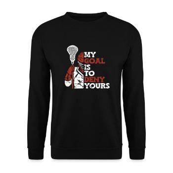 Mon but est de refuser le vôtre Intercrosse Lax Player - Sweat-shirt Unisexe - noir - Devant - Alina (178cm) & Michal (187cm)