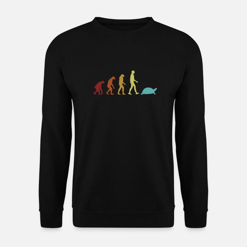 Turtle Evolution Wasserschildkröte Schildkröte - Unisex Pullover - Schwarz