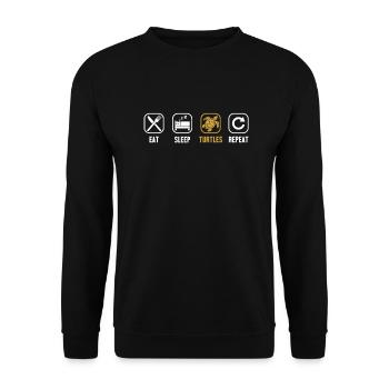 Manger des tortues endormies répéter tortue géante - Sweat-shirt Unisexe - noir - Devant - Alina (178cm) & Michal (187cm)