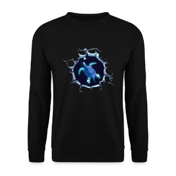 Universe Stars Giant Tortoise Tortoise - Unisex Sweatshirt - black - Front - Alina (178cm) & Michal (187cm)