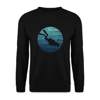 Diving fins Goggles Diving mask Diver Diver - Unisex Sweatshirt - black - Front - Alina (178cm) & Michal (187cm)