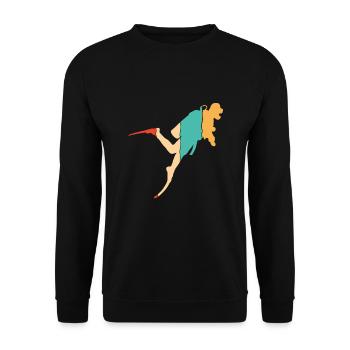 Diving mask Diving fins Goggles Diver - Unisex Sweatshirt - black - Front - Alina (178cm) & Michal (187cm)