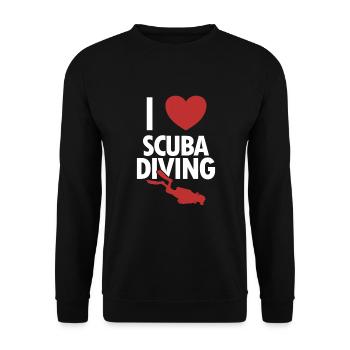 I love Scuba Diving Goggles Diving Mask - Unisex Sweatshirt - black - Front - Alina (178cm) & Michal (187cm)