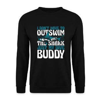 I Don't Have To Outswim The Shark Goggles - Unisex Sweatshirt - black - Front - Alina (178cm) & Michal (187cm)