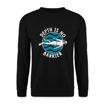 Depth Is No Barrier Diving Fins Goggles - Unisex Sweatshirt - black - Front - Alina (178cm) & Michal (187cm)