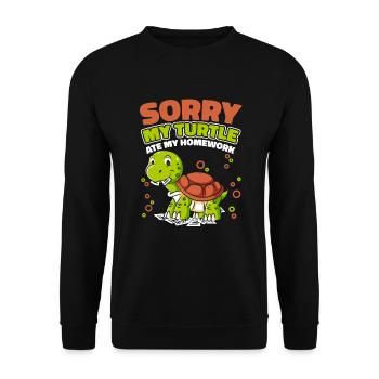Ma tortue a mangé mes devoirs Tortue aquatique - Sweat-shirt Unisexe - noir - Devant - Alina (178cm) & Michal (187cm)