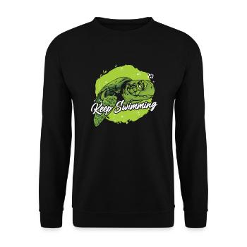 Keep Swimming Giant Tortoise Tortoise - Unisex Sweatshirt - black - Front - Alina (178cm) & Michal (187cm)