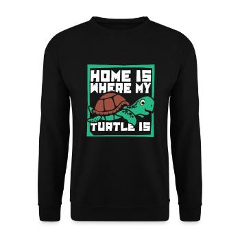 La maison est l’endroit où ma tortue est la tortue - Sweat-shirt Unisexe - noir - Devant - Alina (178cm) & Michal (187cm)