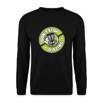 N’arrêtez pas de discing Disc Golfer Frisbee Golf - Sweat-shirt Unisexe - noir - Devant - Alina (178cm) & Michal (187cm)