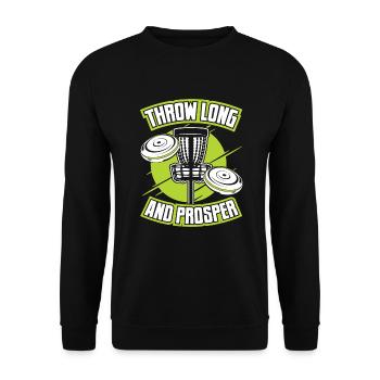 Throw Long And Prosper Basket Disc Disc Golfer - Unisex Sweatshirt - black - Front - Alina (178cm) & Michal (187cm)