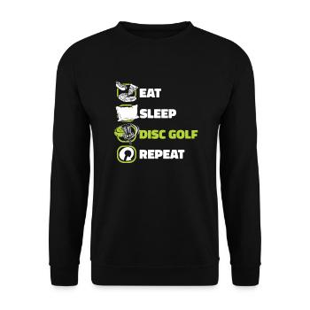 Eat Sleep Disc Golf Repeat Basket Disc Disc - Unisex Sweatshirt - black - Front - Alina (178cm) & Michal (187cm)
