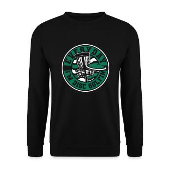 Everyday I'm Disc Golfing Frisbee Golf Basket - Unisex Sweatshirt - black - Front - Alina (178cm) & Michal (187cm)