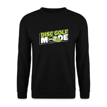 Disc Golf Mode On Frisbee Golf Korb Scheibe - Unisex Pullover - Schwarz - Vorne - Alina (178cm) & Michal (187cm)