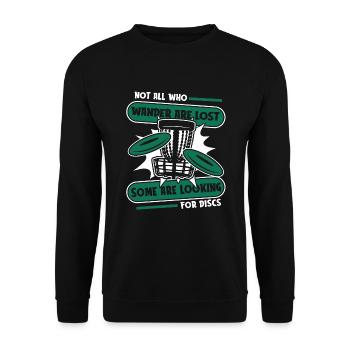 Certains sont à la recherche de disques Disc golfeur Frisbee - Sweat-shirt Unisexe - noir - Devant - Alina (178cm) & Michal (187cm)