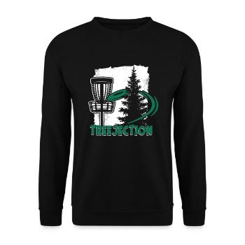 Treejection Basket Disc Golfer Frisbee Golf - Unisex Sweatshirt - black - Front - Alina (178cm) & Michal (187cm)