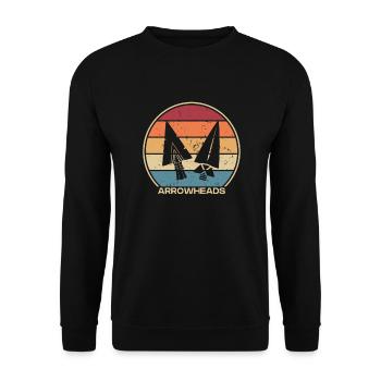 Retro Jagdspitzen Arrowhead Hunter Pfeilspitzen - Unisex Pullover - Schwarz - Vorne - Alina (178cm) & Michal (187cm)
