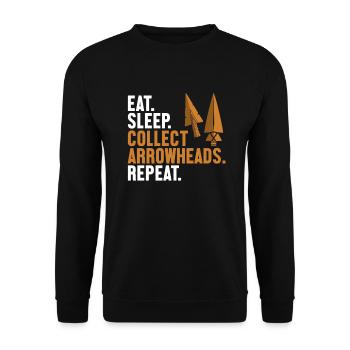 Eat Sleep Collect Arrowheads Repeat Hunting Tips - Unisex Sweatshirt - black - Front - Alina (178cm) & Michal (187cm)