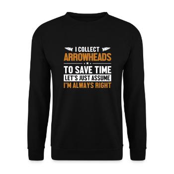 Arrowheads Let's Assume I'm Right Hunting Tips - Unisex Sweatshirt - black - Front - Alina (178cm) & Michal (187cm)