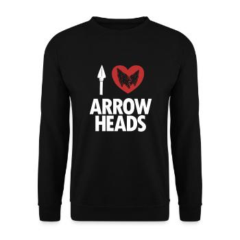 I love Arrowheads Jagdspitzen Arrowhead Hunter - Unisex Pullover - Schwarz - Vorne - Alina (178cm) & Michal (187cm)