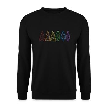 Pointes de flèches LGBT Conseils de chasse arc-en-ciel Pointes de flèches - Sweat-shirt Unisexe - noir - Devant - Alina (178cm) & Michal (187cm)