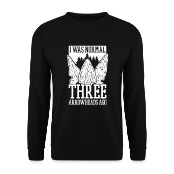I Was Normal Three Arrowheads Ago Hunting Tips - Unisex Sweatshirt - black - Front - Alina (178cm) & Michal (187cm)