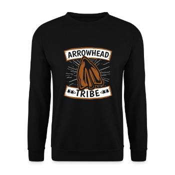 Arrowhead Tribe Jagdspitzen Arrowhead Hunter - Unisex Pullover - Schwarz - Vorne - Alina (178cm) & Michal (187cm)