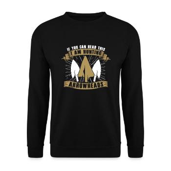 If You Can Read This Arrowhead Hunter Arrowheads - Unisex Sweatshirt - black - Front - Alina (178cm) & Michal (187cm)