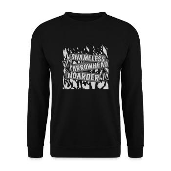Shameless Arrowhead Hoarder Hunting Tips - Unisex Sweatshirt - black - Front - Alina (178cm) & Michal (187cm)