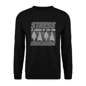 Stress Caused By Too Few Arrowheads Jagdspitzen - Unisex Pullover - Schwarz - Vorne - Alina (178cm) & Michal (187cm)